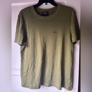 A.P.C. Classic Olive Short Sleeve Logo Tee